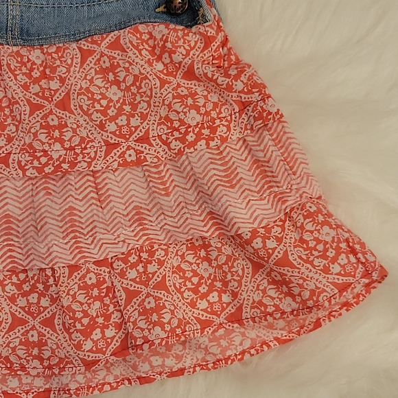 OshKosh B'gosh Jean/Floral Ruffled Dress - Picture 3 of 7